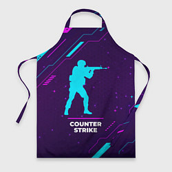 Фартук Символ Counter Strike в неоновых цветах на темном