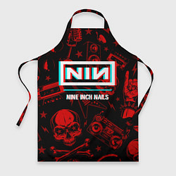 Фартук кулинарный Nine Inch Nails Rock Glitch, цвет: 3D-принт