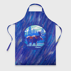 Фартук Лось в лесу Blue