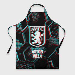 Фартук Aston Villa FC в стиле Glitch на темном фоне