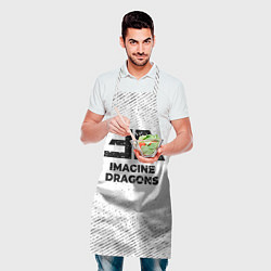 Фартук кулинарный Imagine Dragons с потертостями на светлом фоне, цвет: 3D-принт — фото 2