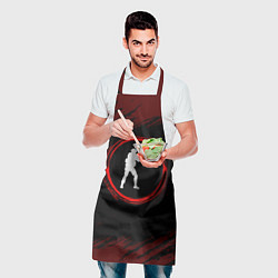 Фартук кулинарный Символ Counter Strike и краска вокруг на темном фо, цвет: 3D-принт — фото 2