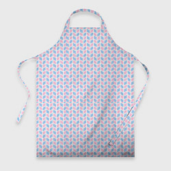 Фартук кулинарный Голубые и розовые кирпичики, цвет: 3D-принт