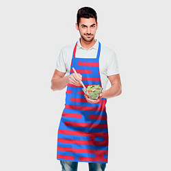 Фартук кулинарный Красно-синие полосы, цвет: 3D-принт — фото 2