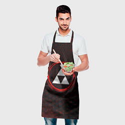 Фартук кулинарный Символ Zelda и краска вокруг на темном фоне, цвет: 3D-принт — фото 2