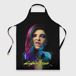 Фартук кулинарный Cyberpunk - girl grillz, цвет: 3D-принт