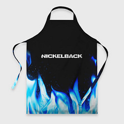 Фартук кулинарный Nickelback blue fire, цвет: 3D-принт