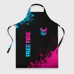 Фартук Free Fire - neon gradient: символ и надпись вертик