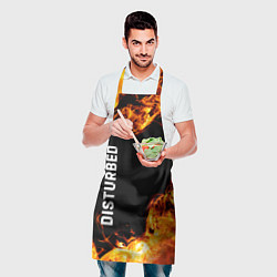 Фартук кулинарный Disturbed и пылающий огонь, цвет: 3D-принт — фото 2