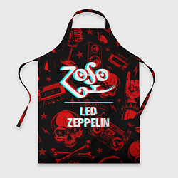 Фартук кулинарный Led Zeppelin rock glitch, цвет: 3D-принт