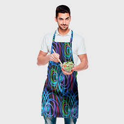 Фартук кулинарный Неоновые завитки, цвет: 3D-принт — фото 2