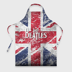 Фартук кулинарный The Beatles - лого на фоне флага Великобритании, цвет: 3D-принт