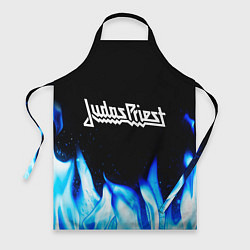 Фартук кулинарный Judas Priest blue fire, цвет: 3D-принт