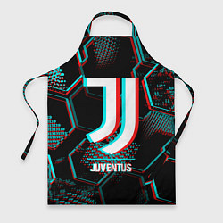 Фартук Juventus FC в стиле glitch на темном фоне