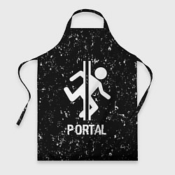 Фартук кулинарный Portal glitch на темном фоне, цвет: 3D-принт