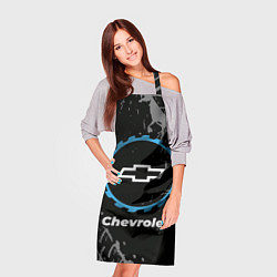 Фартук кулинарный Chevrolet в стиле Top Gear со следами шин на фоне, цвет: 3D-принт — фото 2