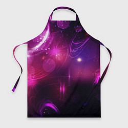 Фартук кулинарный Фиолетовые неоновые блики, цвет: 3D-принт