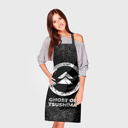 Фартук кулинарный Ghost of Tsushima с потертостями на темном фоне, цвет: 3D-принт — фото 2