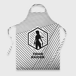 Фартук Символ Tomb Raider на светлом фоне с полосами