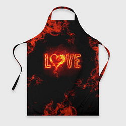 Фартук кулинарный Fire love, цвет: 3D-принт