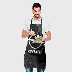 Фартук кулинарный Opel speed на темном фоне со следами шин, цвет: 3D-принт — фото 2