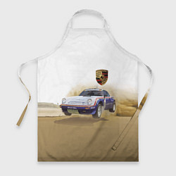 Фартук кулинарный Porsche - гонки в пустыне, цвет: 3D-принт