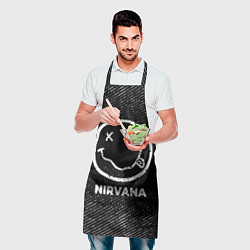 Фартук кулинарный Nirvana с потертостями на темном фоне, цвет: 3D-принт — фото 2