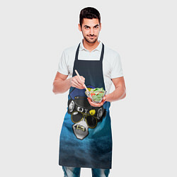 Фартук кулинарный Череп полицейского, цвет: 3D-принт — фото 2