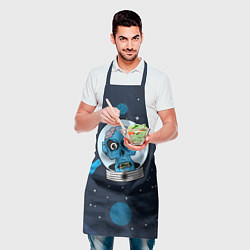 Фартук кулинарный Череп в космосе, цвет: 3D-принт — фото 2