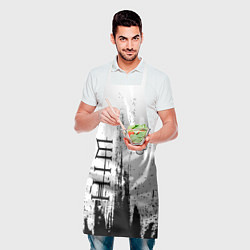 Фартук кулинарный HIM и рок символ на светлом фоне, цвет: 3D-принт — фото 2