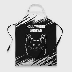 Фартук кулинарный Группа Hollywood Undead и рок кот, цвет: 3D-принт