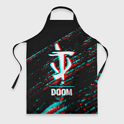 Фартук Doom в стиле glitch и баги графики на темном фоне