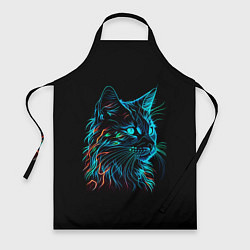 Фартук кулинарный Неоновый котик, цвет: 3D-принт