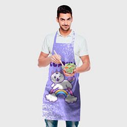 Фартук кулинарный Ксюша кошка единорожка, цвет: 3D-принт — фото 2