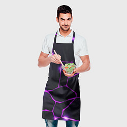 Фартук кулинарный Фиолетовые неоновые трещины, цвет: 3D-принт — фото 2