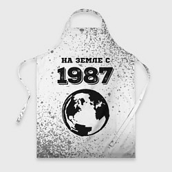 Фартук кулинарный На Земле с 1987: краска на светлом, цвет: 3D-принт