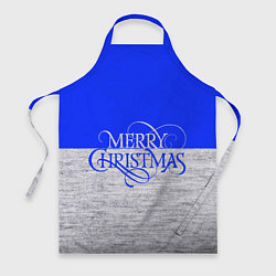 Фартук кулинарный Merry Christmas синий, цвет: 3D-принт