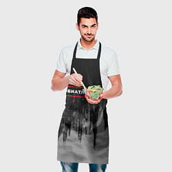 Фартук кулинарный Биатлонист - в красной рамке на темном, цвет: 3D-принт — фото 2