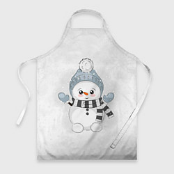 Фартук кулинарный Милый снеговик и снежинки, цвет: 3D-принт