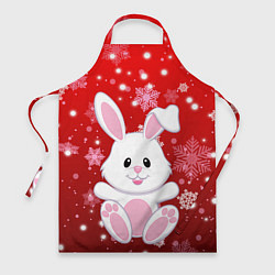 Фартук кулинарный Весёлый кролик в снежинках, цвет: 3D-принт