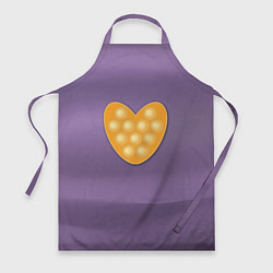 Фартук кулинарный Пузырчатое сердце, цвет: 3D-принт