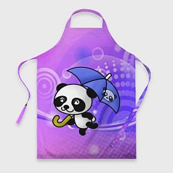 Фартук кулинарный Панда с зонтиком бежит в гости, цвет: 3D-принт