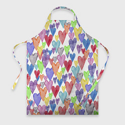 Фартук кулинарный Разноцветные сердечки Калейдоскоп, цвет: 3D-принт