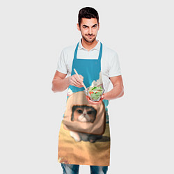 Фартук кулинарный Мемный кот в хлебе, цвет: 3D-принт — фото 2