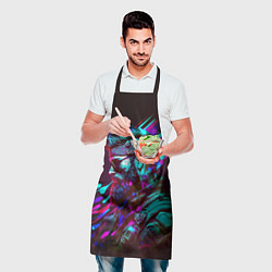 Фартук кулинарный Мужчина с бородой в стиле киберпанк, цвет: 3D-принт — фото 2