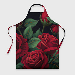 Фартук кулинарный Много красных роз, цвет: 3D-принт