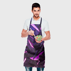 Фартук кулинарный Неоновые абстрактные электрические плиты, цвет: 3D-принт — фото 2