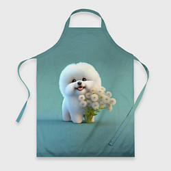 Фартук кулинарный Белая собака милаха, цвет: 3D-принт