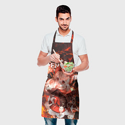 Фартук кулинарный Кли на фоне раскаленной лавы, цвет: 3D-принт — фото 2