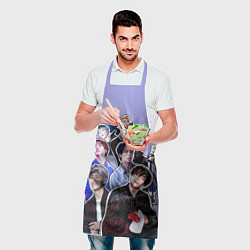Фартук кулинарный Айдолы бтс стикеры, цвет: 3D-принт — фото 2